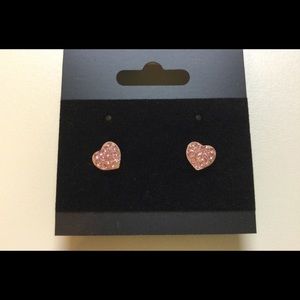 10k gold pink cz earrings